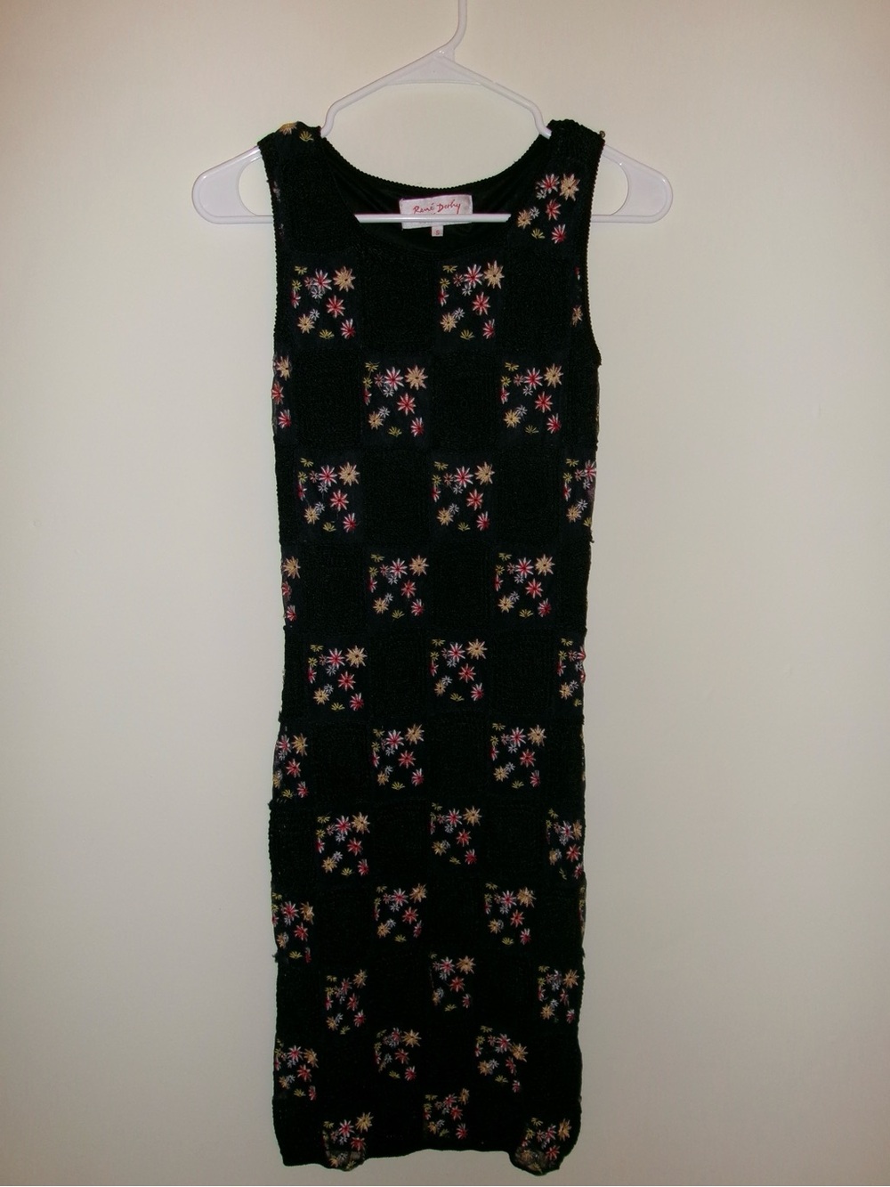 Vintage 1980-1990 René Derhy Collection Black Knit Dress